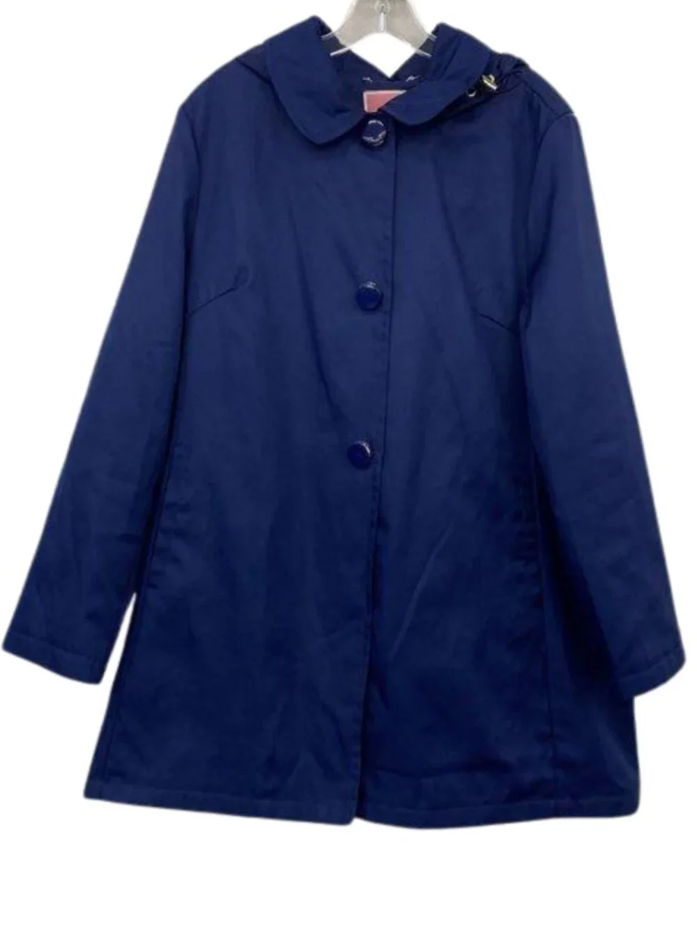 Kate Spade Navy Hooded Rain Coat – Size L | Mid-Length, Water-Repellent